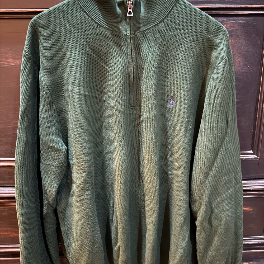 Ralph Lauren Forest Green Zip-Up Sweater
